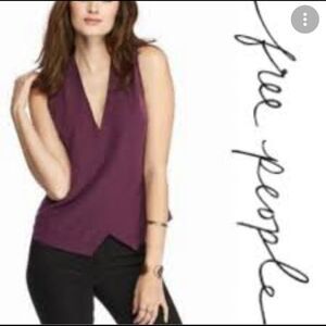 Free People Simply Days Cutout Envelope Top Plum Color asymmetrical Medium